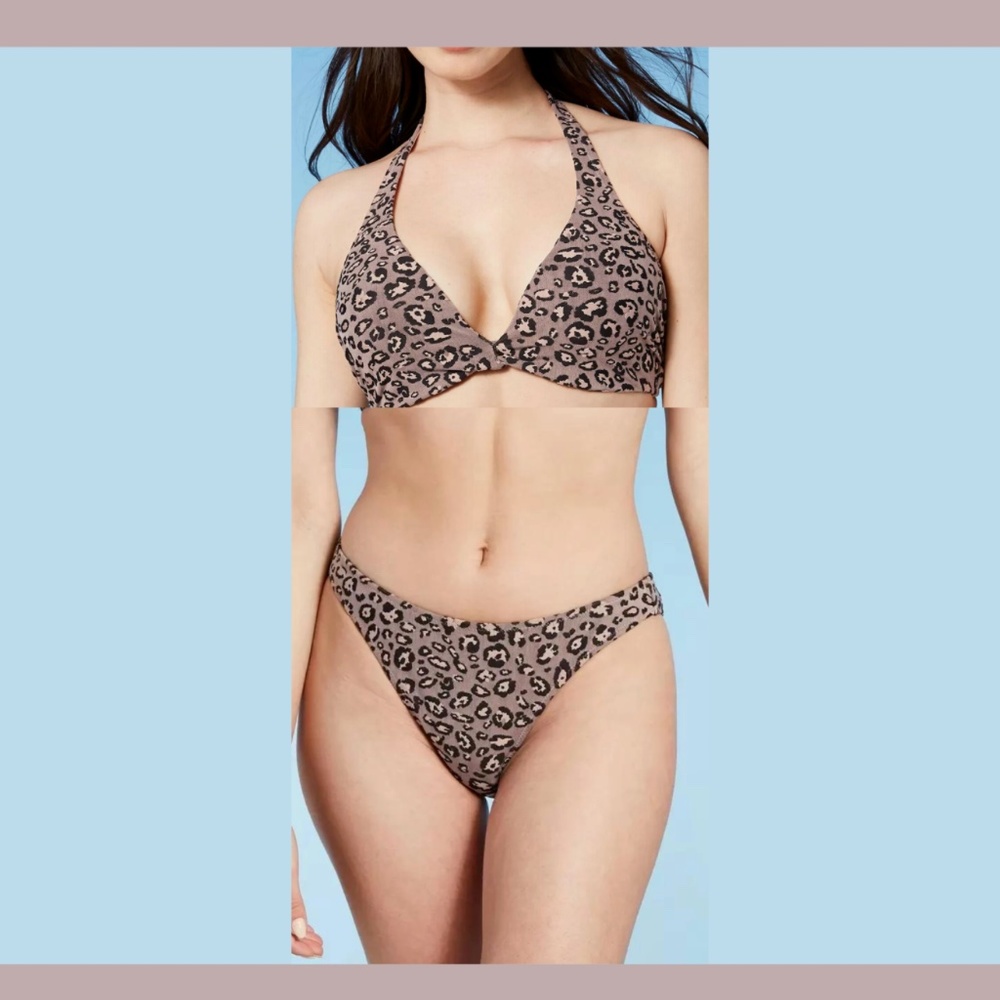 NWT Shade & Shore Twist Bikini Top [ 38D ] + Cheeky Bottom [ XL ] Jacquard #4318